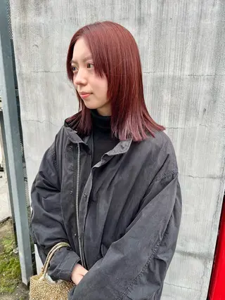 ミディアム カラー 千葉 郁也のヘアスタイル