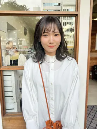 ミディアム カラー クロスパーマ× 透明感カラー✂︎のヘアスタイル