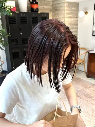 ミディアム ササキカズマ〻透明感 〻色落ち〻赤み消しのヘアスタイル