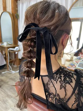 セミロング ヘアアレンジ 佐藤 芽依のヘアスタイル