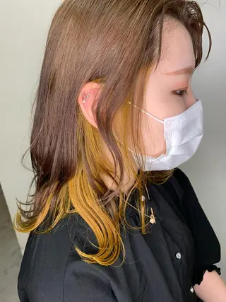 セミロング カラー 平野 優奈のヘアスタイル