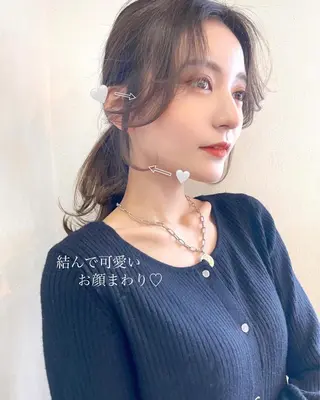 ミディアム カラー レイヤーカット、 大人可愛い　中村美羅のヘアスタイル