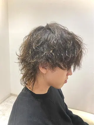 ショート パーマ 酸性ストレート/ブリ ーチなしWカラー河本のヘアスタイル