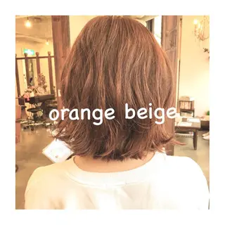 セミロング カラー パーマ ヘアアレンジ ゆさこのか ダブルカラー／縮毛のヘアスタイル