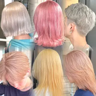 セミロング カラー ヘアアレンジ 青髪特化🩵 ダブルカラーのヘアスタイル