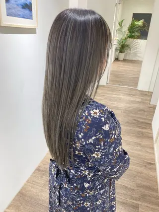 ロング カラー ハイライト⭐️上野 高広のヘアスタイル