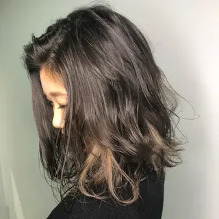 ミディアム カラー 低ダメージパーマ ケアパーマ/武田明大のヘアスタイル