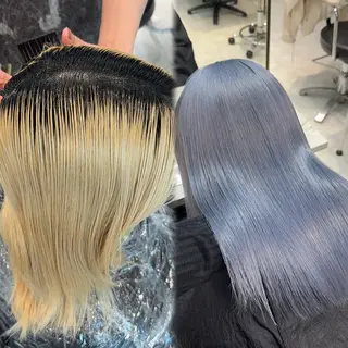 ロング カラー ヘアアレンジ 【🥀履歴修正🥀】 ハイトーン職人/拓真のヘアスタイル
