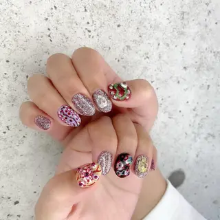 ミディアム カラー パーマ ヘアアレンジ メンズ キッズ ネイル マツエク・マツパ Salon Ｋのネイルデザイン