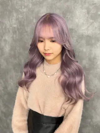 ロング カラー メンズウルフ🐺♡ ブリーチ♡ヘアメ🎀のヘアスタイル
