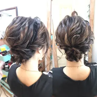 セミロング ヘアアレンジ 早朝✨ヘアセット 着付け/清水玲歌のヘアスタイル