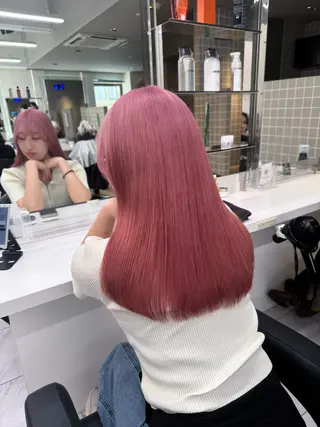 セミロング カラー ヘアアレンジ Over hair_ misakiのヘアスタイル