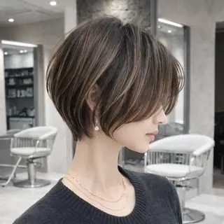 ショート カラー 《髪質改善✖️レイヤ ー🩶》ナオヤのヘアスタイル