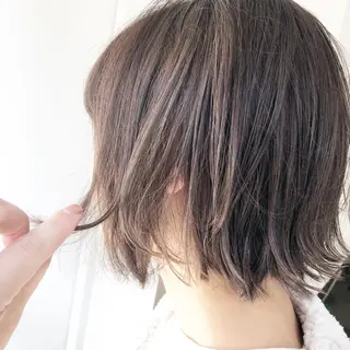 ミディアム カラー パーマ ヘアアレンジ 【白髪ぼかし 専門GBG】自由が丘のヘアスタイル