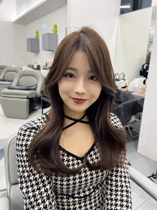 セミロング 韓国/顔周り/透明感 /レイヤー/ひなたのヘアスタイル