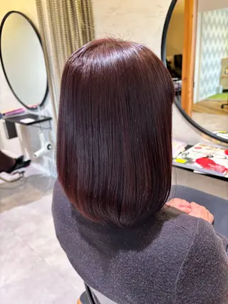 ミディアム エルロン 栢原のヘアスタイル