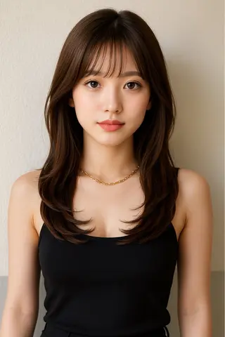 セミロング カラー パーマ ヘアアレンジ メンズ キッズ 🦋韓国レイヤー｜ 透明感グレージュ🦋のヘアスタイル