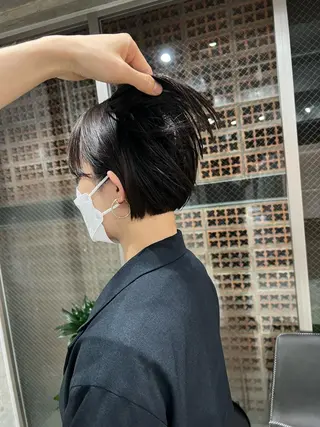 ショート カラー ボブパーマコテ巻き風 パーマNo1深江秀平のヘアスタイル