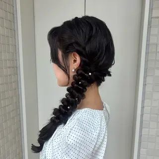 ヘアアレンジ 艶感カラー/オリーブ アレンジ：♡のヘアスタイル