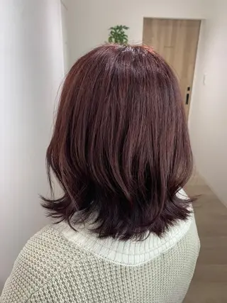 ミディアム ケアブリーチ、パーマ 田中千隼のヘアスタイル