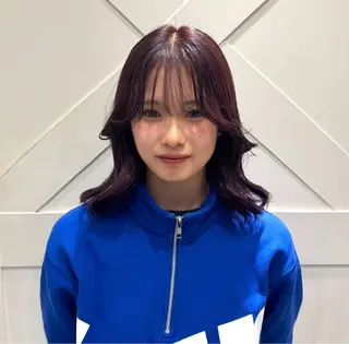 セミロング カラー 横浜|韓国レイヤー| 暖色カラー|まなとのヘアスタイル