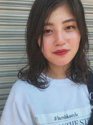 ミディアム パーマ ヘアアレンジ マツエク・マツパ Kawaguchi Arisaのヘアスタイル