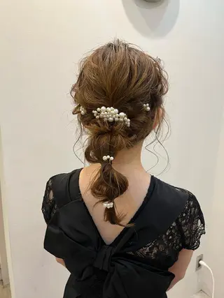 ミディアム ヘアアレンジ メンズ キッズ ネイル マツエク・マツパ アイブロウ HIROKO / 透明感暖色カラー🎀のヘアスタイル
