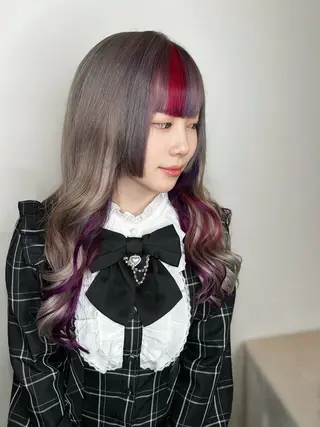 ロング カラー 今村公介 ブリーチ特化、派手髪のヘアスタイル