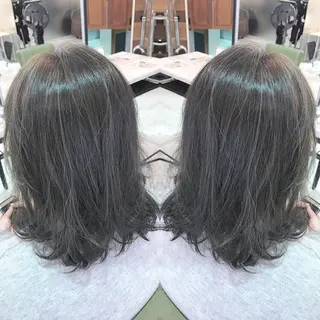 ミディアム セミロング カラー 青木 茂樹⭐️ 透明感カラーのヘアスタイル