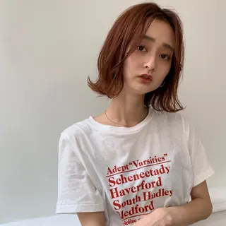 ミディアム カラー ヘアアレンジ stylist店長 岡本真依のヘアスタイル
