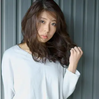ミディアム セミロング カラー パーマ 【滝川市 美容師】 髙橋昌也のヘアスタイル