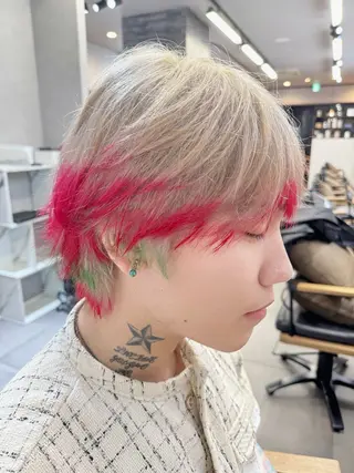 カラー メンズ 縮毛矯正/髪質改善 インナーカラーせいぎのヘアスタイル