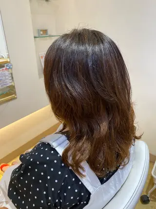 セミロング パーマ 韓国風ヘア🤍/頭皮 ケア🫧 Chikaのヘアスタイル
