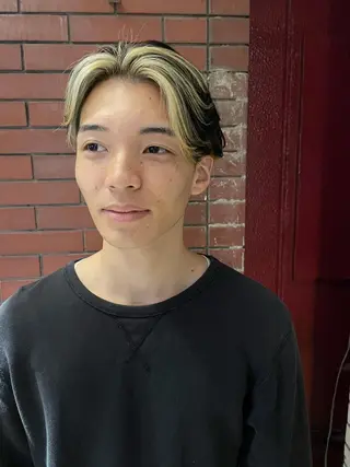 カラー メンズ スパイキーパーマ 柏NO1 藤本葉のヘアスタイル