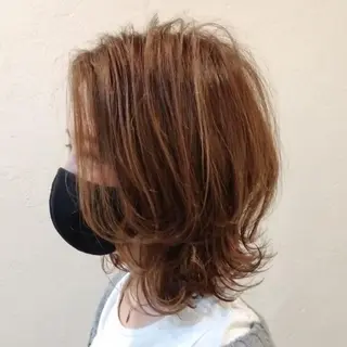 ミディアム カラー パーマ ヘアアレンジ ケアカラー特化 美容師店長佐藤のヘアスタイル