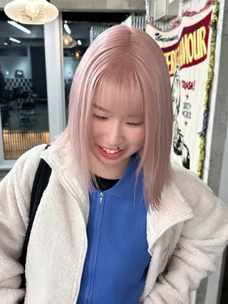 ミディアム 🤍ムラ修正ブリーチ 🤍原宿/YUUのヘアスタイル