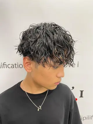 ショート パーマ メンズ メンズパーマ/新潟駅 NOBUTA🔥のヘアスタイル