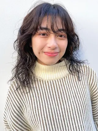 ミディアム パーマ 銀座No.1髪質改善 縮毛矯正/本木のヘアスタイル