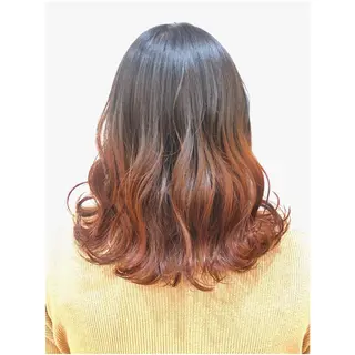 ミディアム カラー 福島 雪華のヘアスタイル