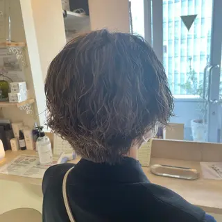 ショート パーマ ボブウルフ／ボブ Satsuki【名駅のヘアスタイル