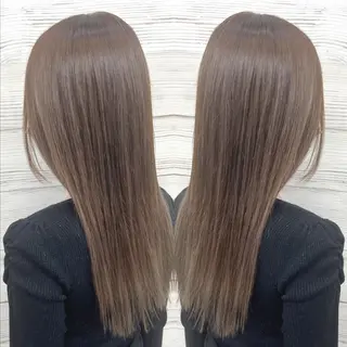 セミロング カラー ヘアアレンジ 枝毛カット&髪質改善 満足NO.1岡しゃんのヘアスタイル