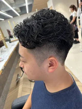 ショート パーマ メンズ 💈メンズ特化 美容師サキ💈のヘアスタイル