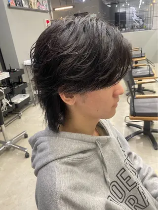 ミディアム パーマ メンズ メンズ専門サロン wokeのヘアスタイル