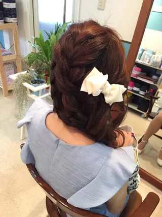ミディアム セミロング ヘアアレンジ 早朝✨ヘアセット 着付け/清水玲歌のヘアスタイル