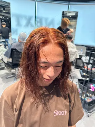 セミロング パーマ ヘアアレンジ メンズ メンズヘア静岡 ✂︎Ryuheiのヘアスタイル