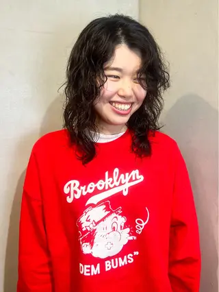 セミロング パーマ Aya/四条烏丸/ インナーカラーのヘアスタイル