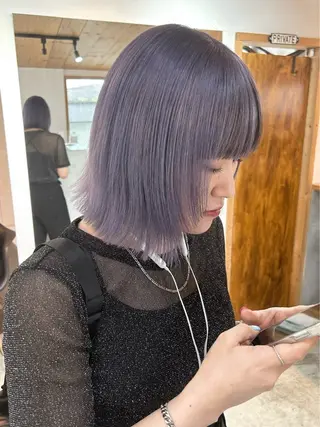 ミディアム カラー 韓国/ハイトーン/ ボブ🎀MIKU🎀のヘアスタイル