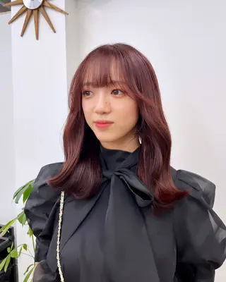 セミロング カラー ヘアアレンジ HIROKO / 透明感暖色カラー🎀のヘアスタイル