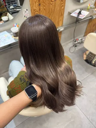 ロング カラー ハイトーン縮毛/縮毛 なーな🎀🤍のヘアスタイル