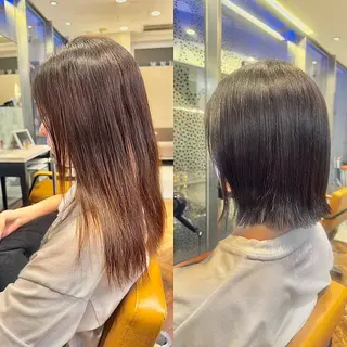 ミディアム カラー 頭から整える美容師 松田のヘアスタイル